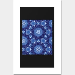 Mandala ornament - dark blue Posters and Art